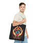 "Mystic Hands & Evil Eye Canvas Tote – A Symbol of Protection & Elegance"