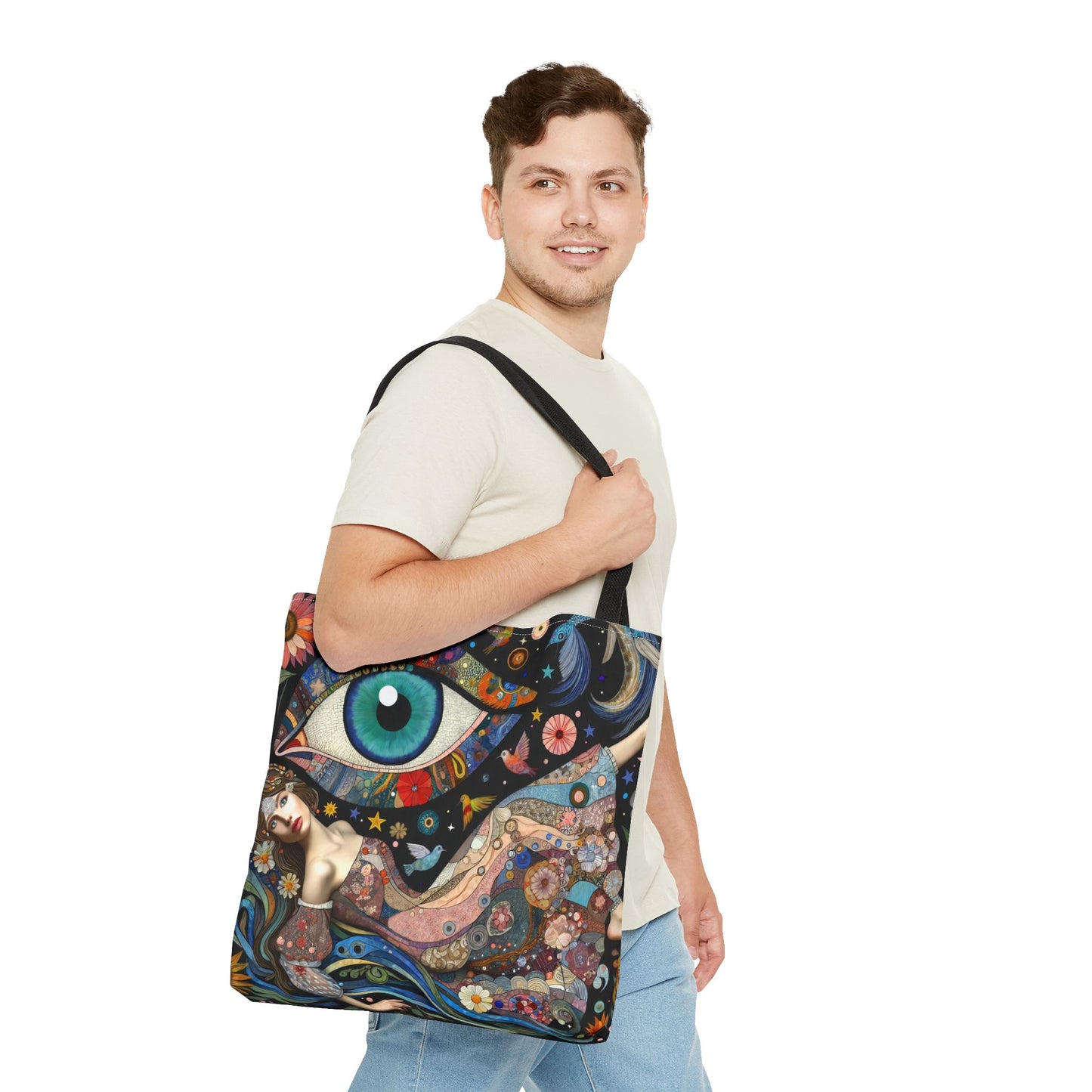 Let Your Bag Do the Work – Floral Evil Eye Fashion Canvas Tote