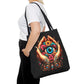 "Mystic Hands & Evil Eye Canvas Tote – A Symbol of Protection & Elegance"