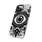 "Black and White Floral Guardian Evil Eye Phone Case"