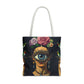 Edgy and Iconic – Surreal Portrait Canvas Tote