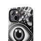 "Black and White Floral Guardian Evil Eye Phone Case"