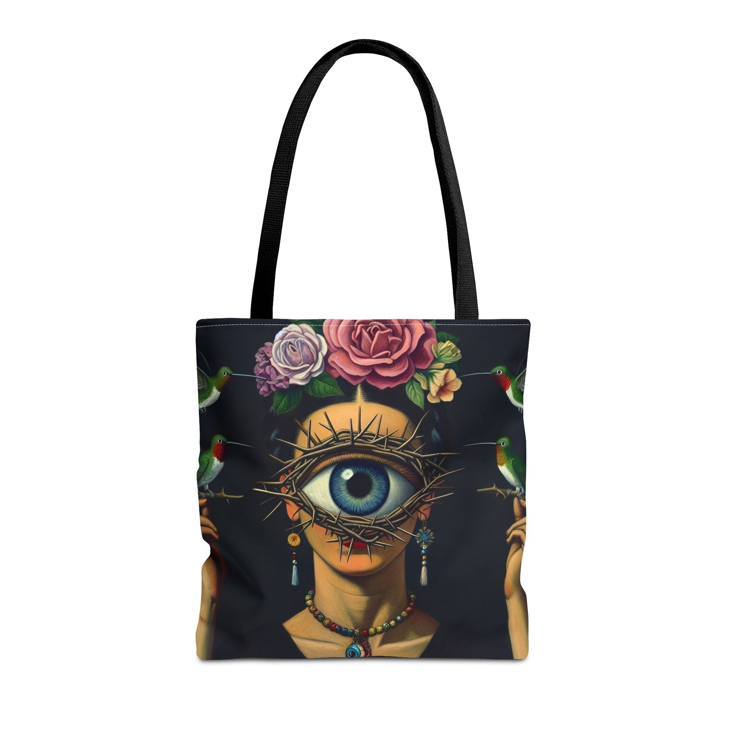 Edgy and Iconic – Surreal Portrait Canvas Tote