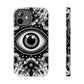 "Black and White Floral Guardian Evil Eye Phone Case"