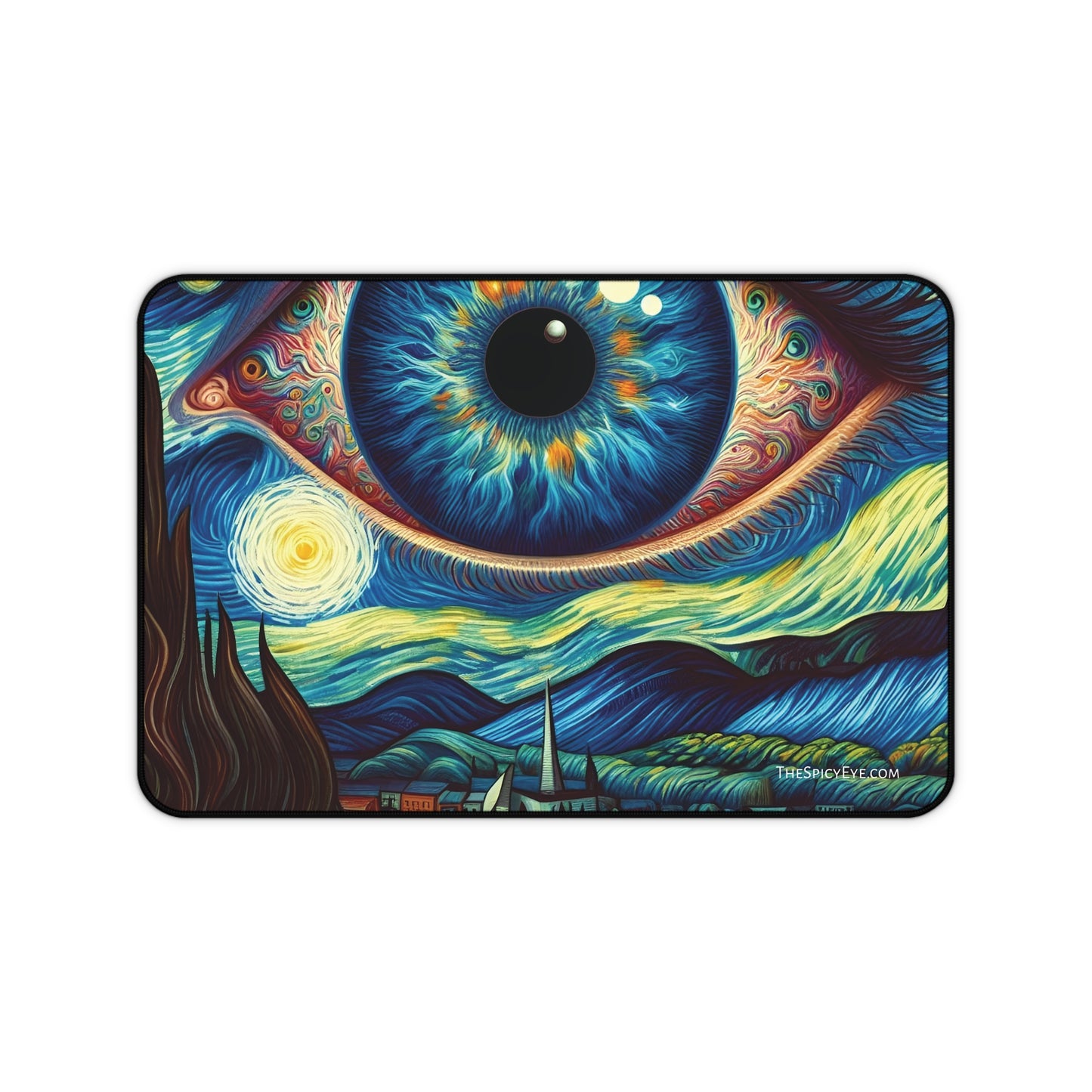 "Stare into the Abyss: The Evil Eye starry Desk Pad That Commands Attention"