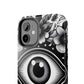 "Black and White Floral Guardian Evil Eye Phone Case"