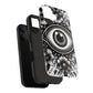 "Black and White Floral Guardian Evil Eye Phone Case"