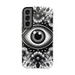 "Black and White Floral Guardian Evil Eye Phone Case"