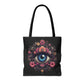 "Celestial Guardian: Floral Eye Canvas Tote"