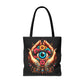 "Mystic Hands & Evil Eye Canvas Tote – A Symbol of Protection & Elegance"