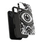 "Black and White Floral Guardian Evil Eye Phone Case"