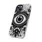 "Black and White Floral Guardian Evil Eye Phone Case"