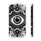 "Black and White Floral Guardian Evil Eye Phone Case"