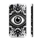 "Black and White Floral Guardian Evil Eye Phone Case"