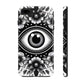 "Black and White Floral Guardian Evil Eye Phone Case"