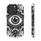 "Black and White Floral Guardian Evil Eye Phone Case"