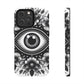 "Black and White Floral Guardian Evil Eye Phone Case"