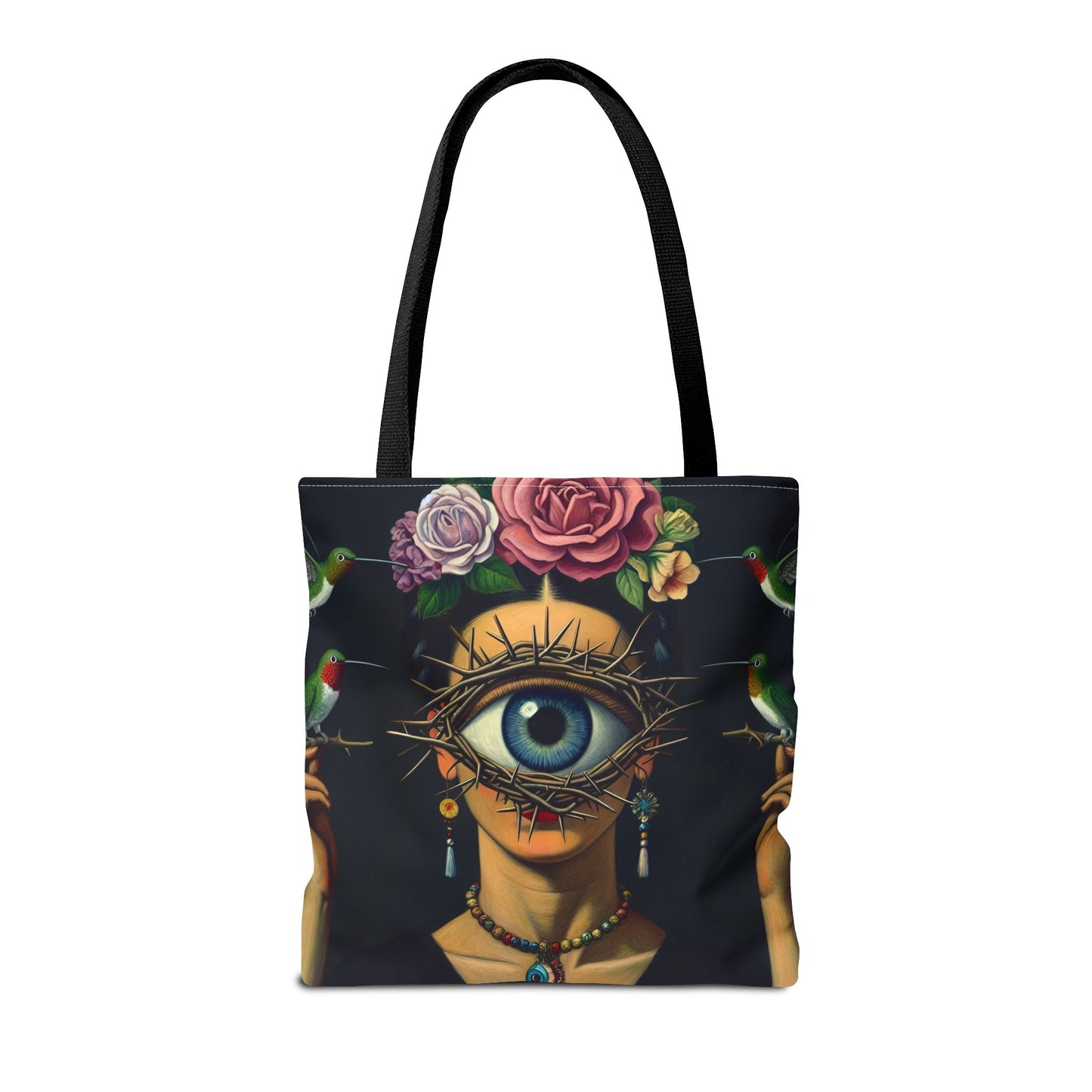 Edgy and Iconic – Surreal Portrait Canvas Tote