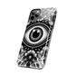 "Black and White Floral Guardian Evil Eye Phone Case"