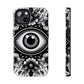 "Black and White Floral Guardian Evil Eye Phone Case"