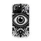 "Black and White Floral Guardian Evil Eye Phone Case"