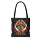 "Mystic Hands & Evil Eye Canvas Tote – A Symbol of Protection & Elegance"