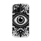 "Black and White Floral Guardian Evil Eye Phone Case"