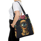 Edgy and Iconic – Surreal Portrait Canvas Tote