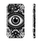 "Black and White Floral Guardian Evil Eye Phone Case"