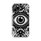 "Black and White Floral Guardian Evil Eye Phone Case"