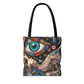 Let Your Bag Do the Work – Floral Evil Eye Fashion Canvas Tote