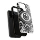 "Black and White Floral Guardian Evil Eye Phone Case"