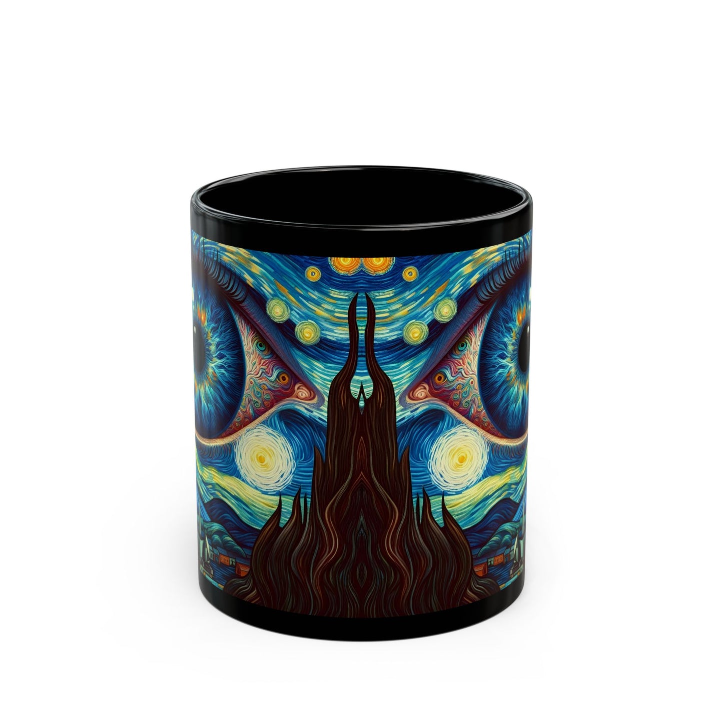 Cosmic Awakening Mug" Black Ceramic Coffee Mug 11oz / 15oz