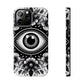 "Black and White Floral Guardian Evil Eye Phone Case"