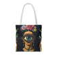 Edgy and Iconic – Surreal Portrait Canvas Tote