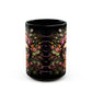 "Flourishing, fabulous, and fully caffeinated" Black Ceramic Coffee Mug 11oz / 15oz