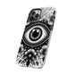 "Black and White Floral Guardian Evil Eye Phone Case"