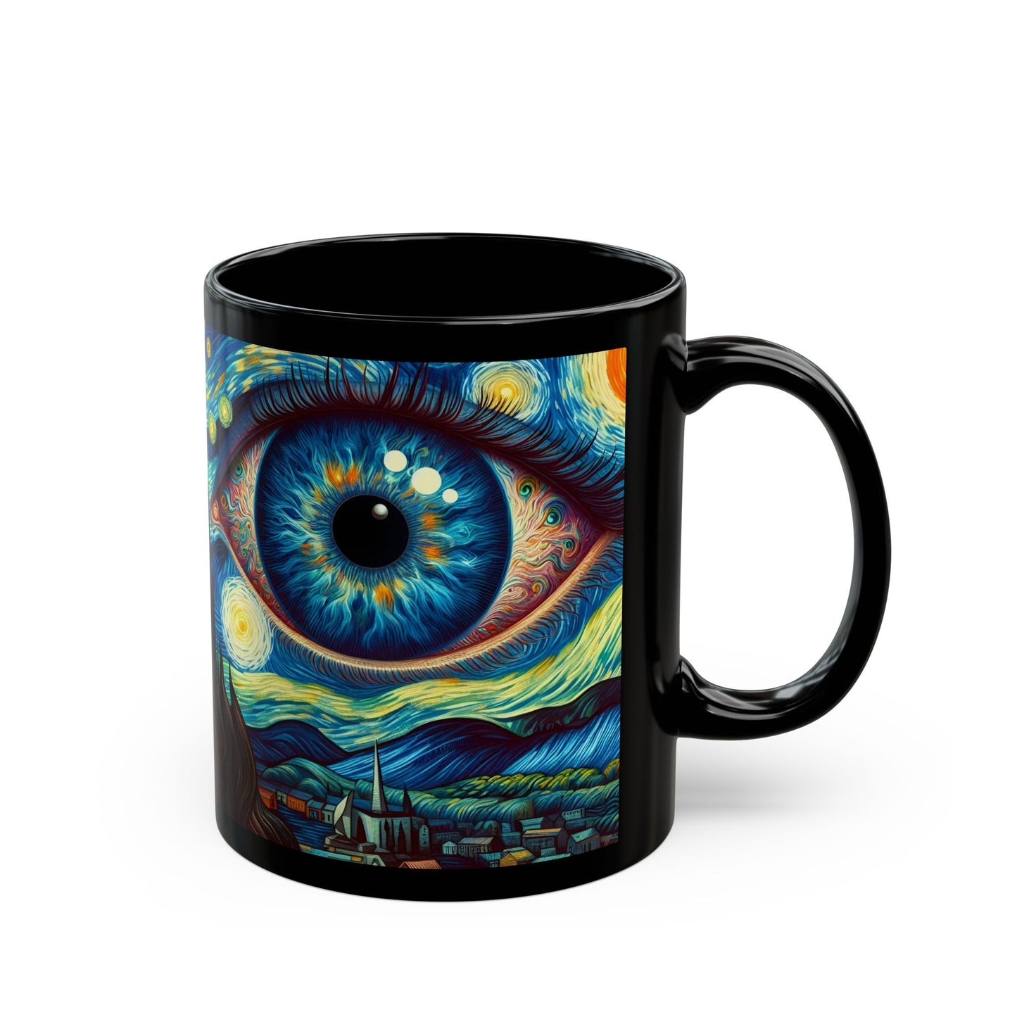 Cosmic Awakening Mug" Black Ceramic Coffee Mug 11oz / 15oz