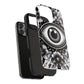 "Black and White Floral Guardian Evil Eye Phone Case"