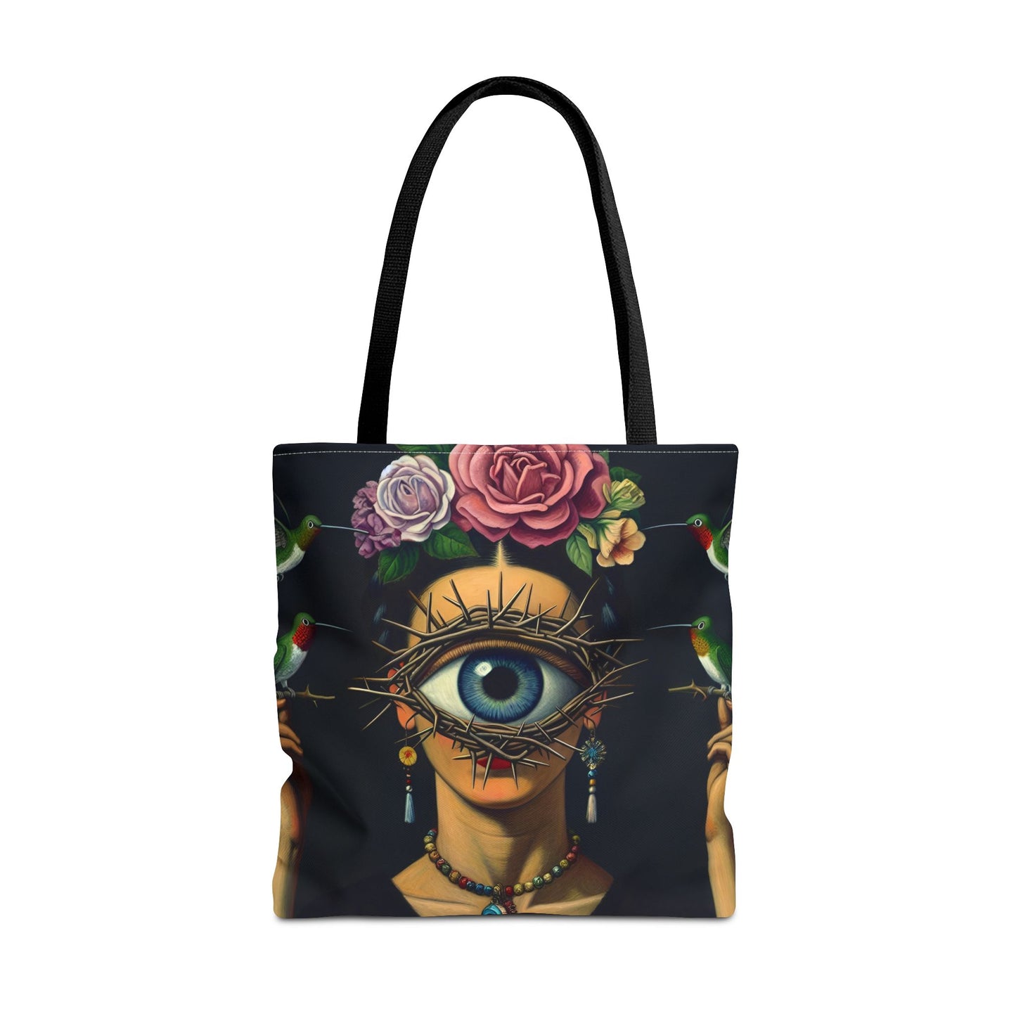 Edgy and Iconic – Surreal Portrait Canvas Tote