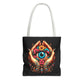 "Mystic Hands & Evil Eye Canvas Tote – A Symbol of Protection & Elegance"