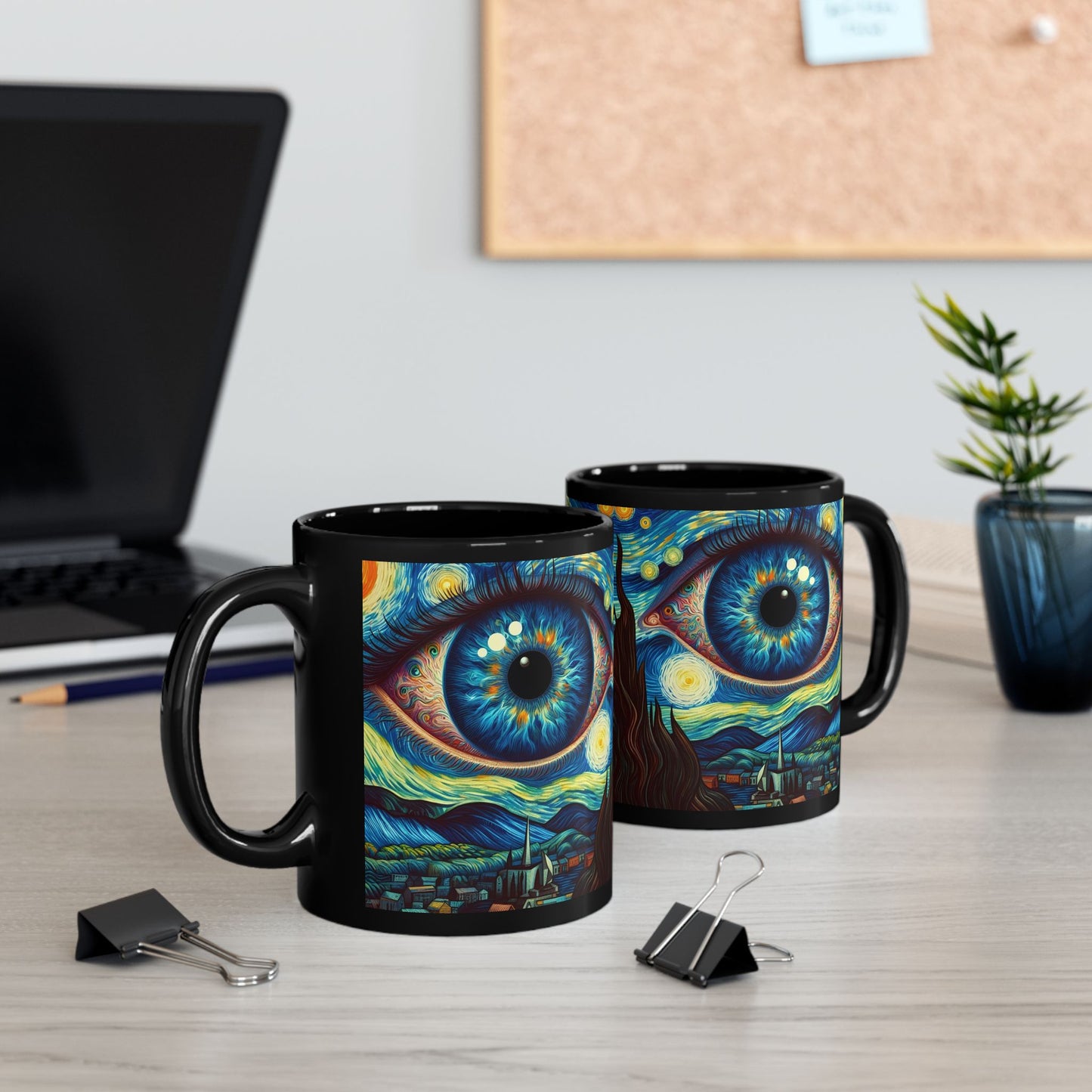 Cosmic Awakening Mug" Black Ceramic Coffee Mug 11oz / 15oz