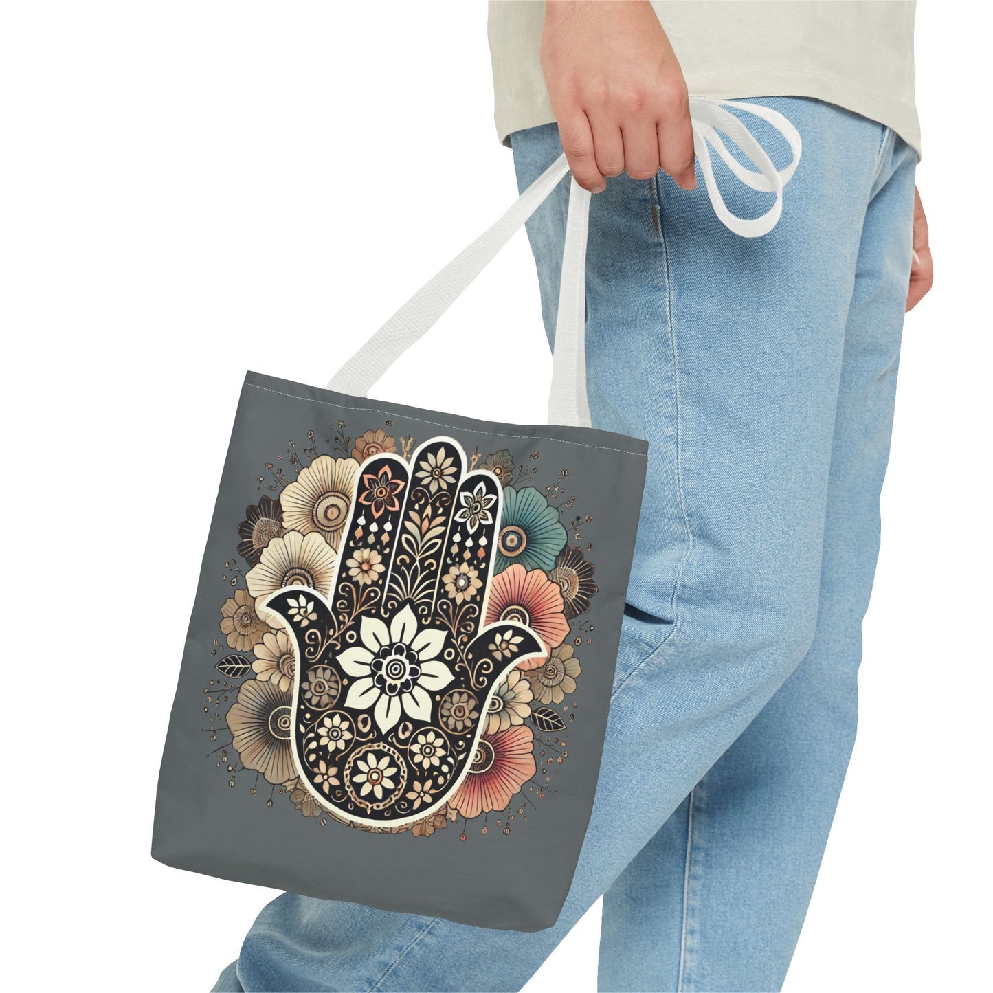 "Boho Blossom Hamsa Tote"