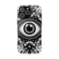 "Black and White Floral Guardian Evil Eye Phone Case"