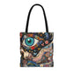 Let Your Bag Do the Work – Floral Evil Eye Fashion Canvas Tote