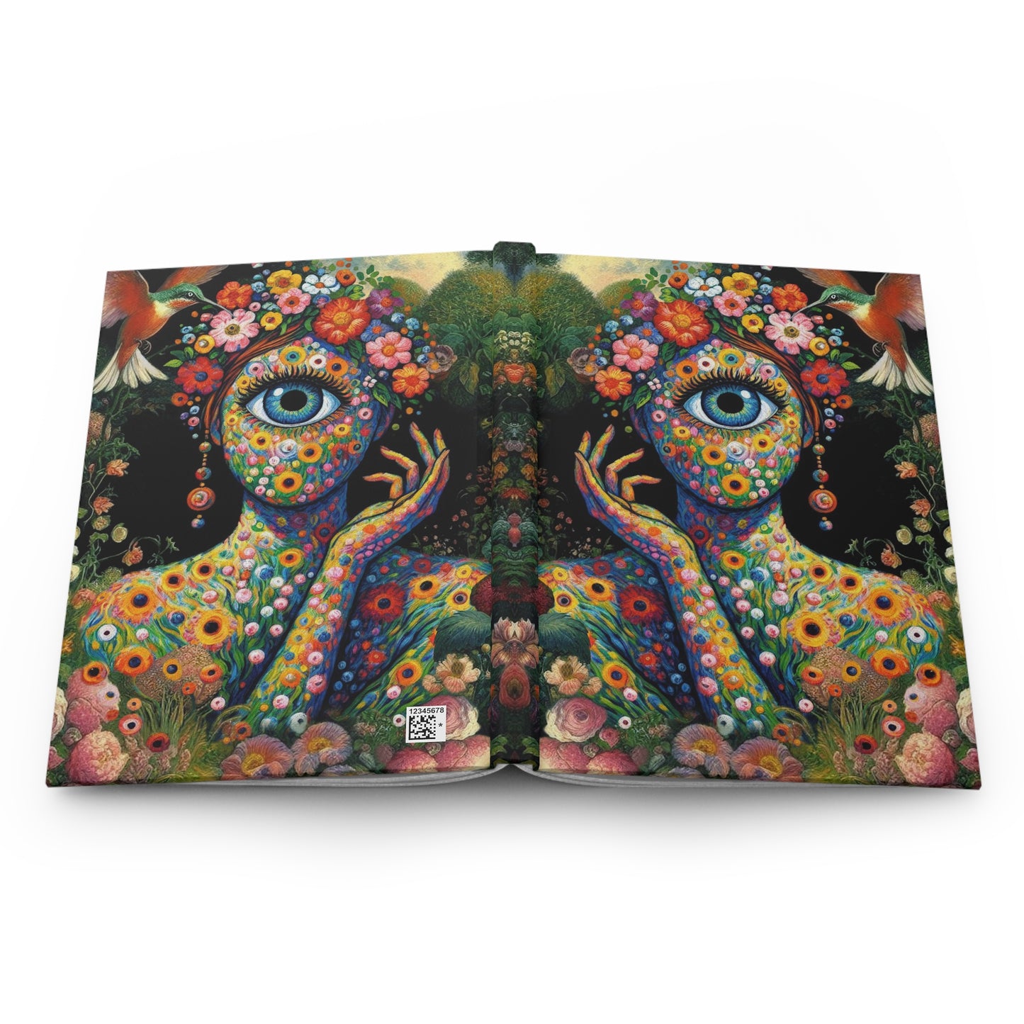 "All-Seeing Blooms: Your Artistic Sanctuary" 👀📝 Hardcover Journal