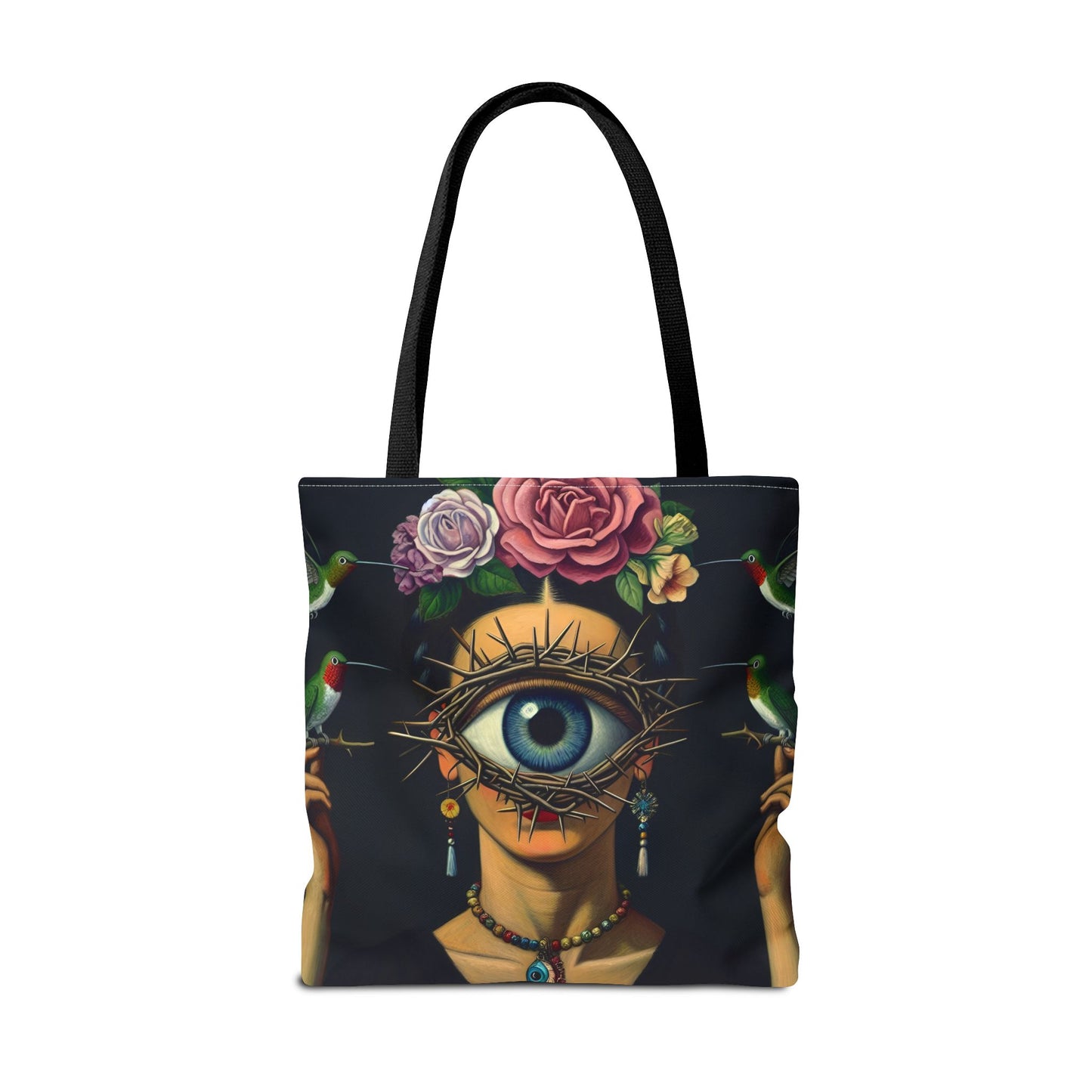 Edgy and Iconic – Surreal Portrait Canvas Tote