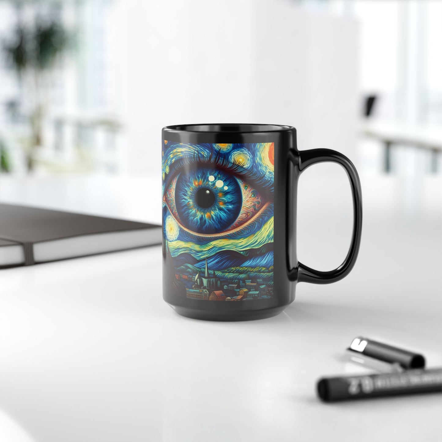 Cosmic Awakening Mug" Black Ceramic Coffee Mug 11oz / 15oz