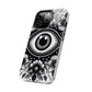 "Black and White Floral Guardian Evil Eye Phone Case"