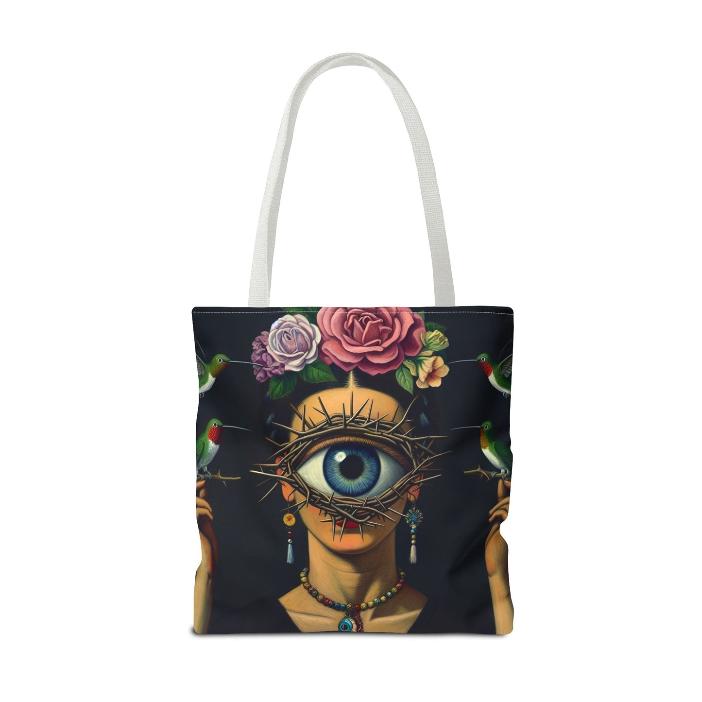 Edgy and Iconic – Surreal Portrait Canvas Tote